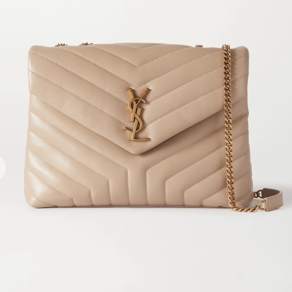 Yves Saint Laurent Beige Quilted Shoulder Bag